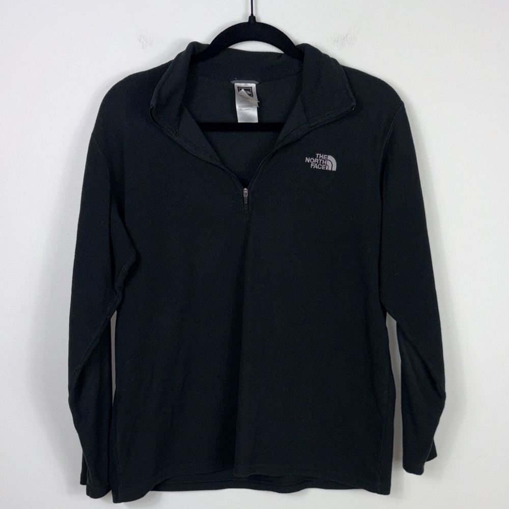 The North Face Fleece Quarter Zip Jacket Boys Size XL Black Layer